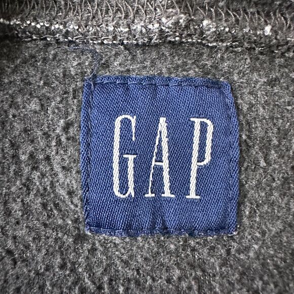 Vintage Gap Fleece Hoodie Men’s Small Gray Pocket Pullover 90s Spellout Korea - Picture 5 of 10